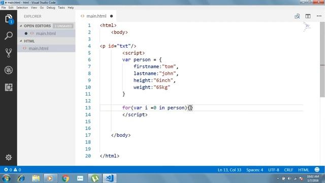 JavaScript object Iterating смотреть онлайн