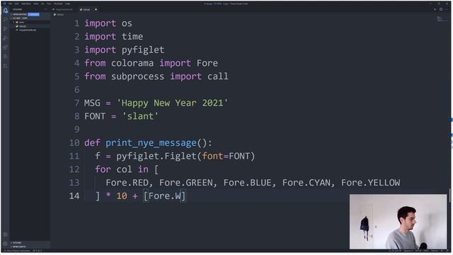 Happy New Year! - Beginner Python Program (Colorama and PyFiglet) смотреть онлайн