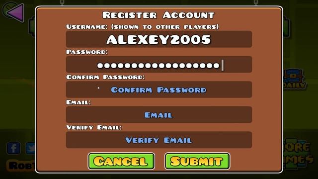 100% способ создания аккаунта в Geometry Dash!!!!
