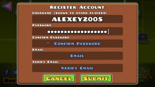100% способ создания аккаунта в Geometry Dash!!!!