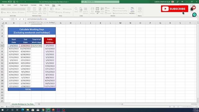 Calculate Working Days excluding weekends and holidays смотреть онлайн