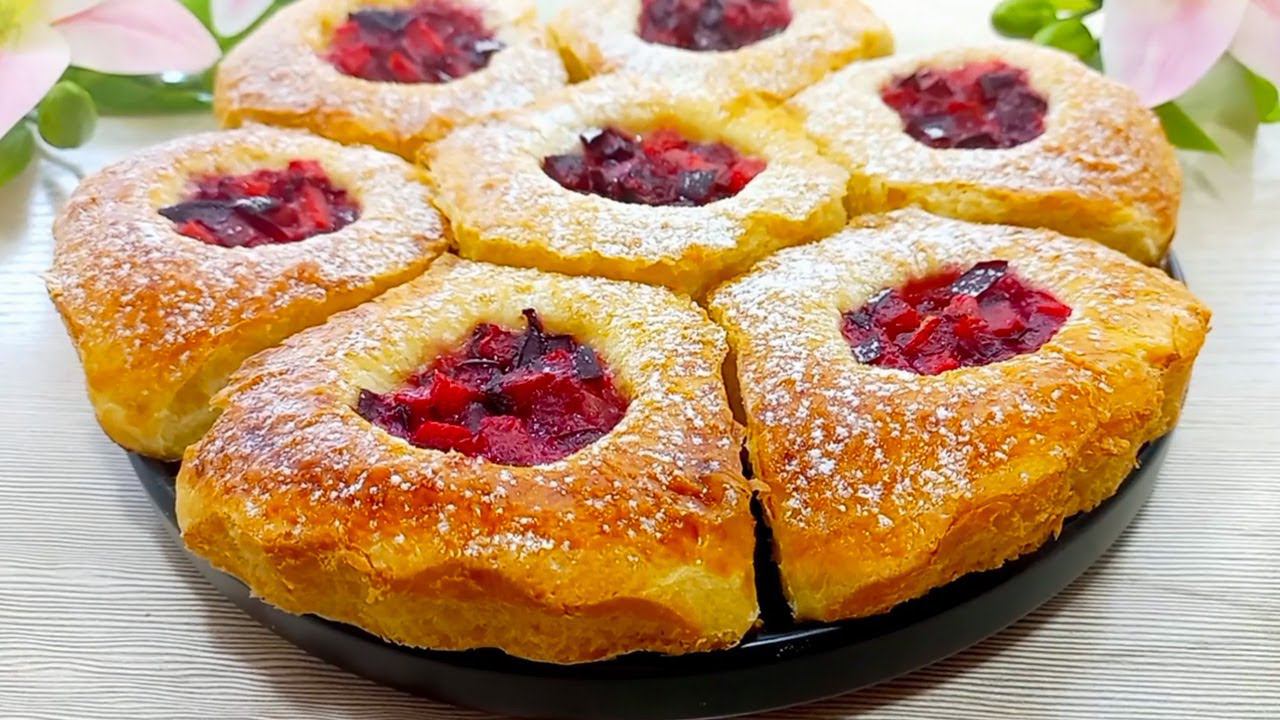 Сдобные домашние БУЛОЧКИ С НАЧИНКОЙ ! Мягкие как ПУХ ! Просто и очень вкусно на завтрак!
