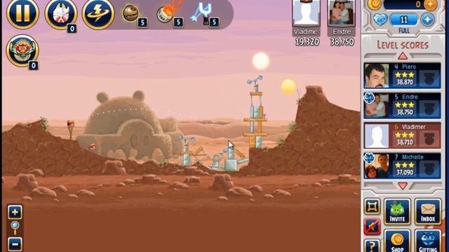 Angry Birds Star Wars Tatooine level 3 highscore 39320 смотреть онлайн