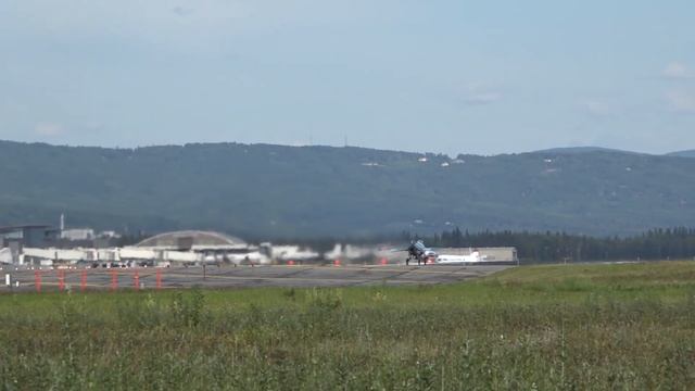 Alaskan F16 Aggressor Squadron & F15, F18 Fighter Jets Scramble in Fairbanks, AK