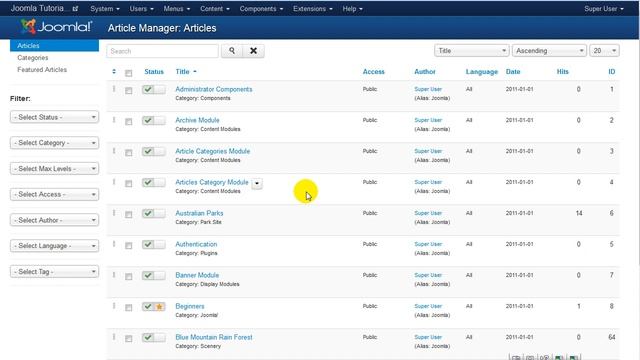 Joomla Tutorial - Category Content Manager смотреть онлайн