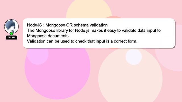 NodeJS : Mongoose OR schema validation смотреть онлайн