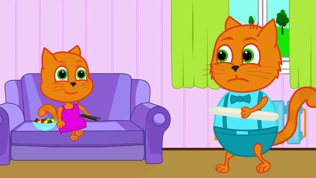 Cats Family In English - Attraction Repair With Gumball Machine Cartoon For Kids