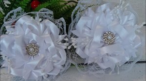 МК. Школьные, нарядные бантики из атласной , широкой ленты.