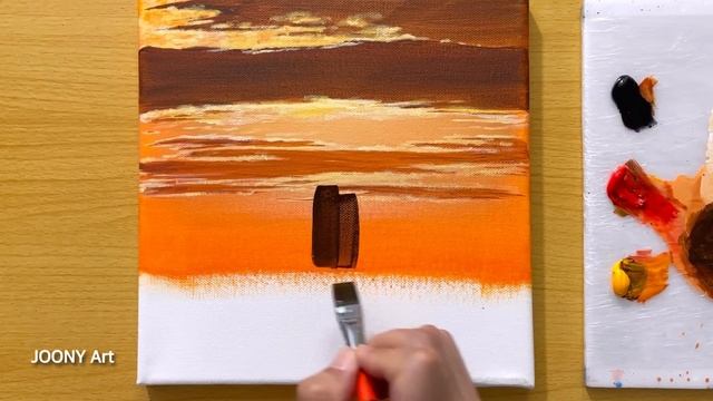 Painting a Sunset Cityscape / Acrylic Painting Tutorial / STEP by STEP смотреть онлайн