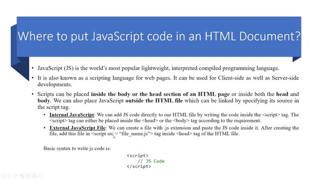 JavaScript Tutorial 5: JavaScript Inside an HTML document смотреть онлайн