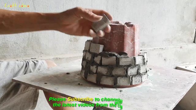 How to make brick style pot / Instructions to make pots from small bricks смотреть онлайн