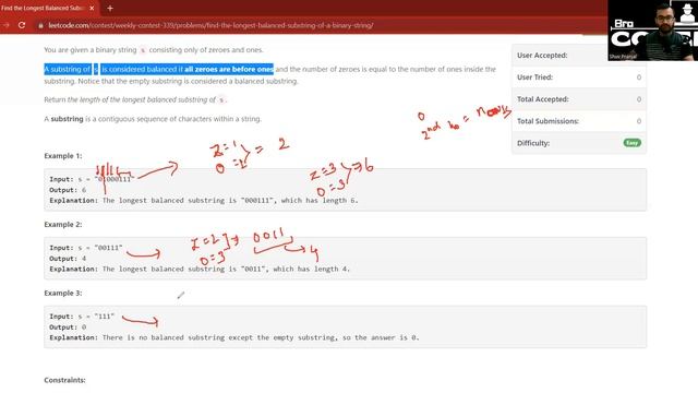 2609. Find the Longest Balanced Substring of a Binary String | Weekly Contest 339 | LeetCode 2609 смотреть онлайн