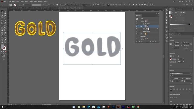 Easy Gold Style Editable Text Effect Adobe Illustrator Tutorial смотреть онлайн