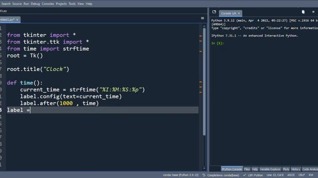 Make A 12 hrs Clock Using Python ??? # Python # Coding смотреть онлайн