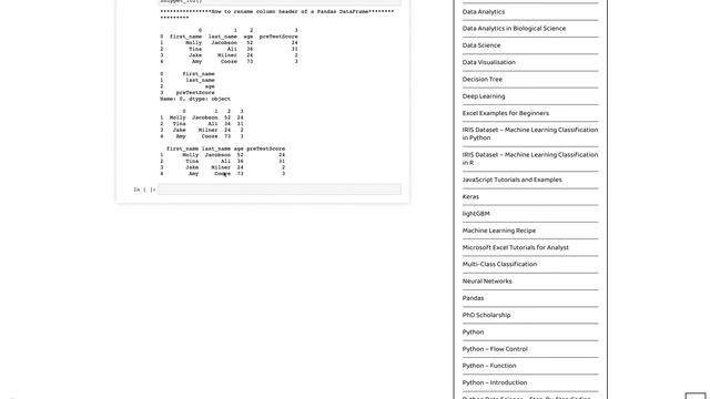 How to RENAME Column Header in a Pandas DataFrame in Python смотреть онлайн