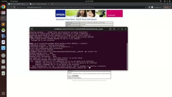 How to install Epson L3210 printer driver in ubuntu 22.04