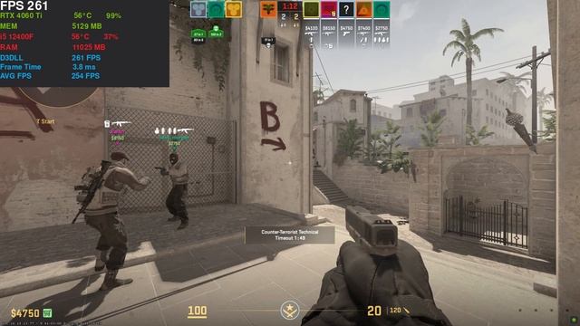 Counter Strike 2 RTX 4060 Ti 8GB i5 12400f max settings fsr fps смотреть онлайн