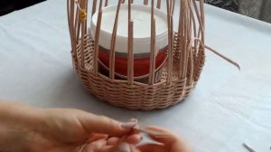 Плетеный домик-гриб из бумажной лозы. Декор для дома. Часть 1