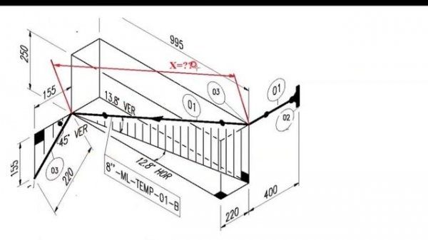 Pipe Isometry, Piping length calculation, 3D model pipe