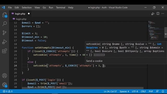 PHP Login - Limit + Timeout mit Cookies (Anzahl der fehlgeschlagenen Login-Versuche begrenzen) смотреть онлайн