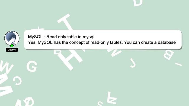 MySQL : Read only table in mysql смотреть онлайн