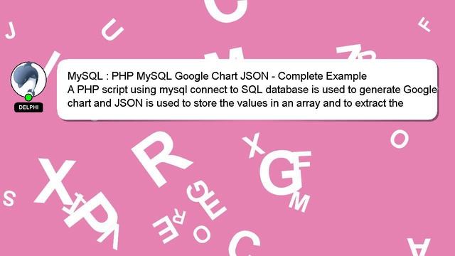 MySQL : PHP MySQL Google Chart JSON - Complete Example смотреть онлайн
