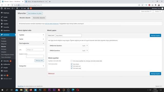 Wordpress Kullanımı #2 Kategori, Sayfa ve Menü смотреть онлайн