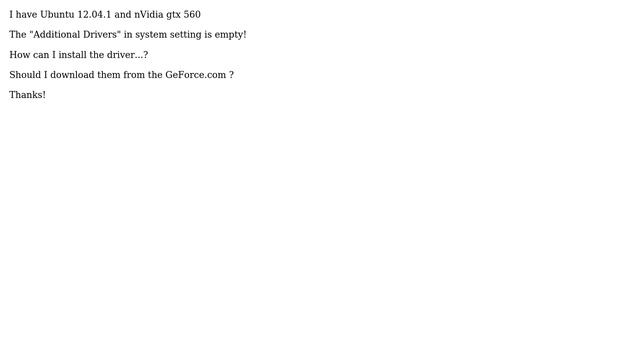 Ubuntu: How can I install drivers for nvidia gtx 560? смотреть онлайн