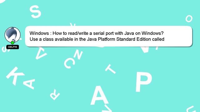 Windows : How to read/write a serial port with Java on Windows? смотреть онлайн