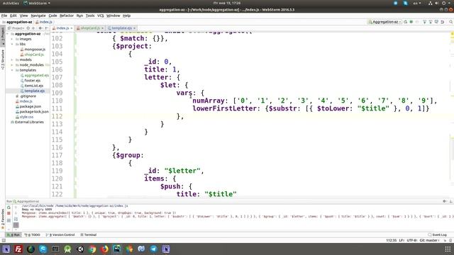 Оглавление на сайте: MongoDB Aggregation (Mongoose). Сортировка без учета регистра. смотреть онлайн