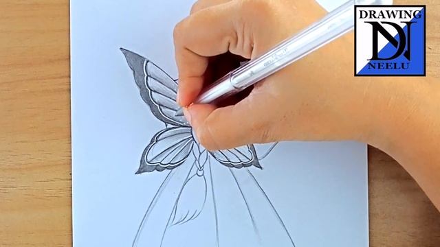 How to draw a Girl with Butterfly wings || Pencil sketch for beginner || Easy drawing || Drawing смотреть онлайн