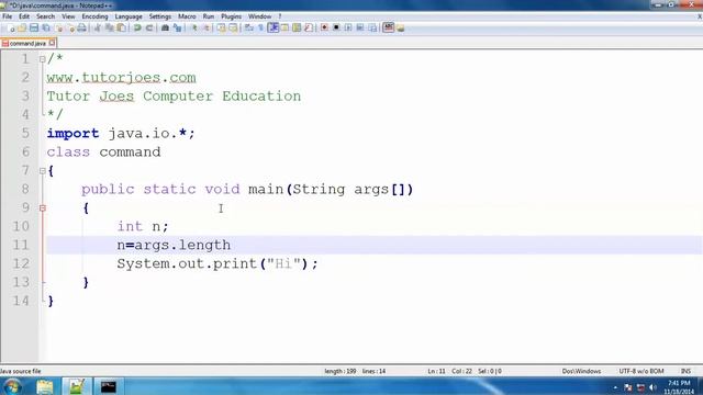 Command Line Argument In Java Tamil смотреть онлайн