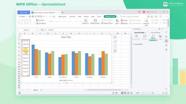 [WPS Academy] 1.0.9 Excel: How To Draw A Column Chart In WPS Spreadsheet