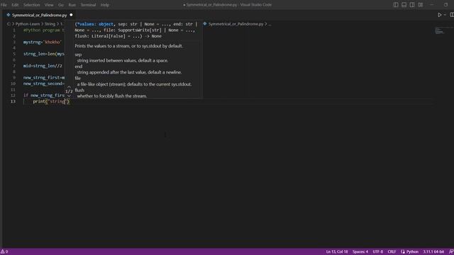 Python program to check whether the string is Symmetrical or Palindrome смотреть онлайн