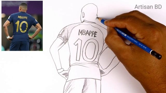 Drawing of Kylian Mbappe / Easy Pencil Sketch, mbappe from PSG смотреть онлайн