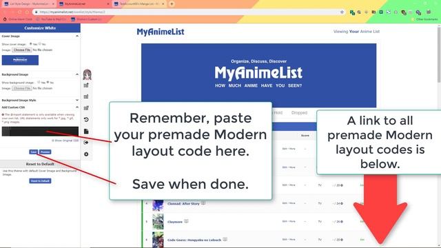Add Premade Layouts to MyAnimeList (CSS tutorial) смотреть онлайн