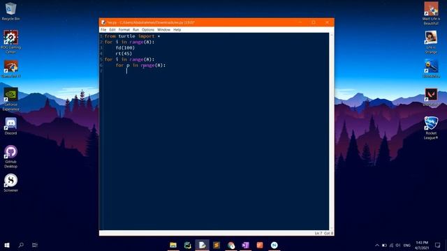How to draw a Flower in Python Turtle Graphics (Octagonal) смотреть онлайн
