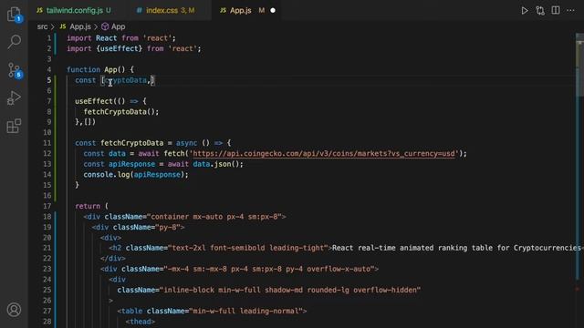 React Animated Ranking Table from API data — Realtime Crypto Changes with FramerMotion & TailwindCS смотреть онлайн