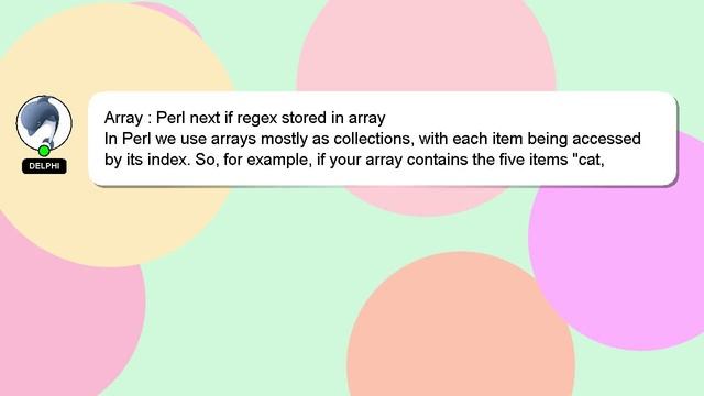 Array : Perl next if regex stored in array смотреть онлайн
