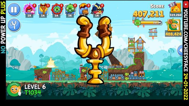 CheesyFace Level 6 NO Power UP PLUS Angry Birds Friends Tournament 1034 Walkthrough 24 01 22 смотреть онлайн
