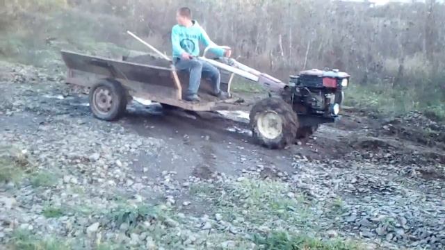 На груженом мотоблоке в горку часть 2 смотреть онлайн