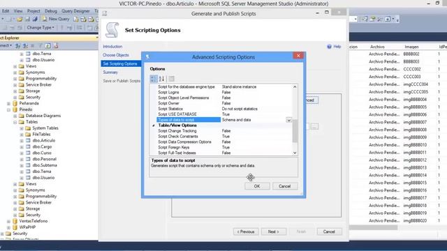 Generar un Script de la base de datos en SQL Server con las tablas y la data смотреть онлайн