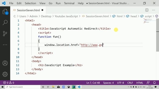 Learn JavaScript in Hindi | window.location.href in JS | Tutorial for Beginners | JS @Session7th смотреть онлайн
