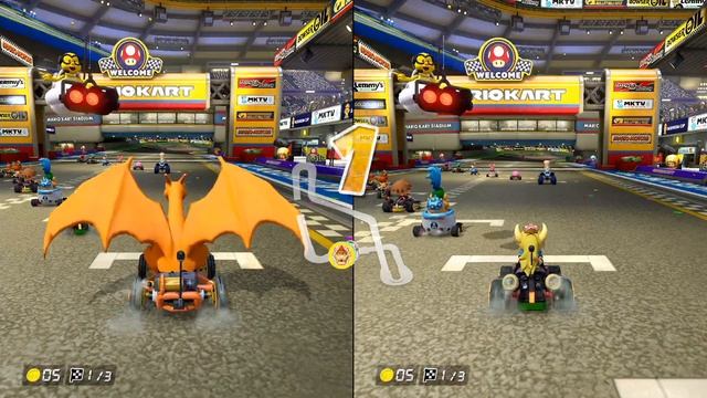 Mario Kart 8 Deluxe [2 Player] - Bowsette Vs Charizard | The Best Racing Game On Nitendo Switch