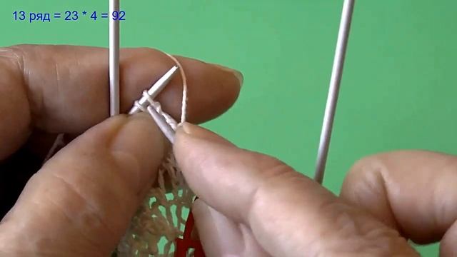 Салфетка спицами "Колокольчик". Часть 1. смотреть онлайн