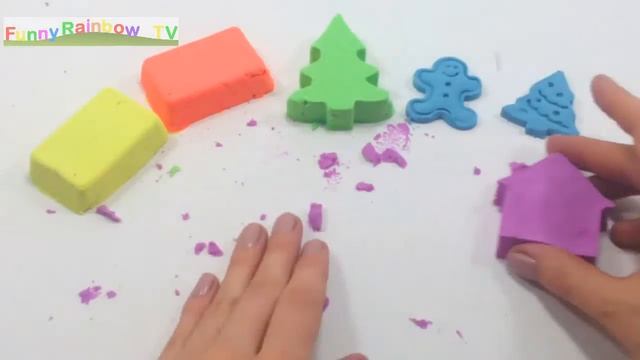 Лепим Новогодние Фигурки из КИНЕТИЧЕСКОГО ПЕСКА Новогоднее ДЕТСКОЕ Видео смотреть онлайн