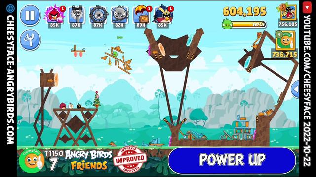 Angry Birds Friends Level 7 Tournament 1150 Improved Score Power UP Walkthrough смотреть онлайн