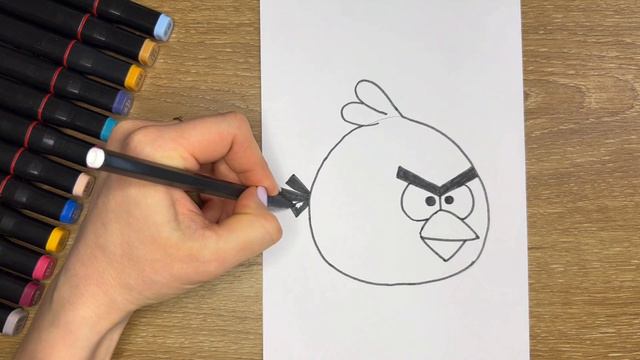 Як намалювати Angry birds Red легко покроково / Уроки малювання / How to draw Angry birds Red easy смотреть онлайн