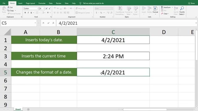 Change Date Format || Insert Date & Time || Excel Tutorials смотреть онлайн