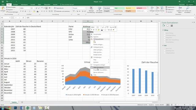 Excel Diagramm erstellen - Liniendiagramm, Balkendiagramm & Kreisdiagramm [Tutorial] смотреть онлайн